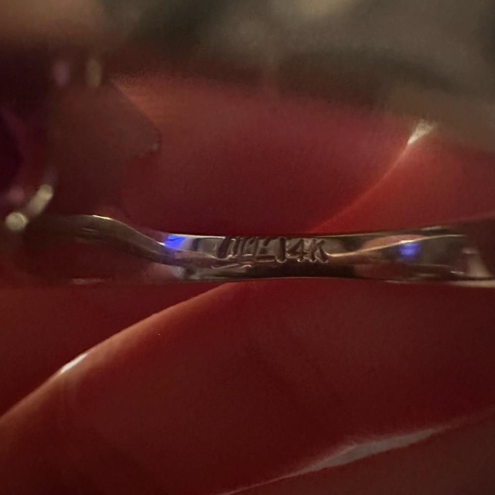 🚫🚫🚫SOLD Heavy synthetic alexandrite 14k white gold ring-6.8 grams, size 6.5 - Picture 3 of 3